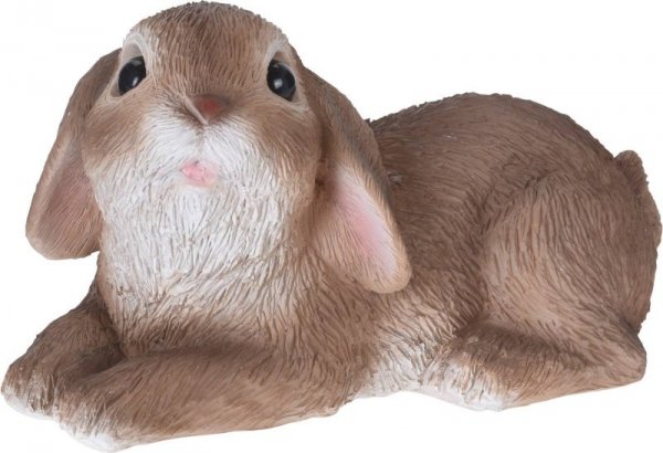Figurka ogrodowa królik leżący brąz