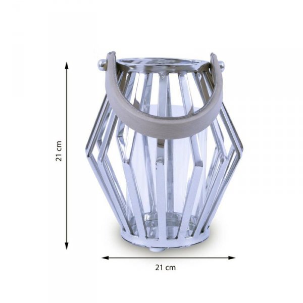 Lampion geometryczny ze stali wys. 21 cm