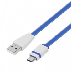 TB Kabel USB - USB C 1m. niebieski, płaski