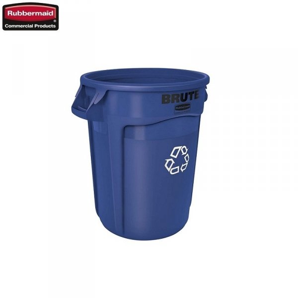 Kontener BRUTE®  75,7L 2620-00 Blue RECYCLING okrągły z kanałami