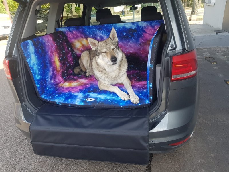 Mata samochodowa dla Psa do bagażnika  Prosto z Kosmosu (realizacja VW Caddy Maxi)