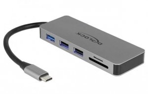 Delock Replikator portów USB-C -> HDMI, 1x USB 3.0, 2x USB 2.0, PD 2.0, czytnik SD, USB-C
