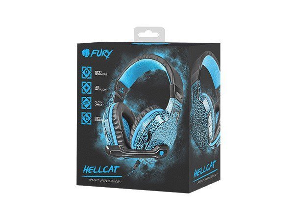 NATEC Słuchawki dla graczy Fury Hellcat podświetlenie LED