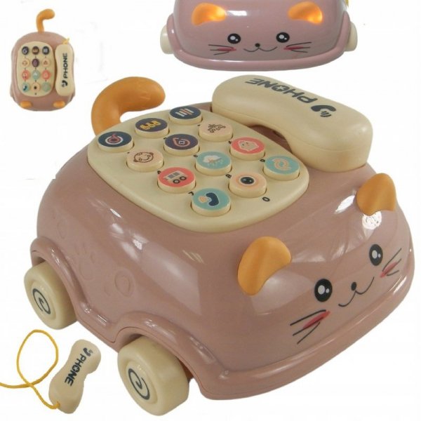 Telefon kotek jeździk dźwięk światło gryzak 9058R
