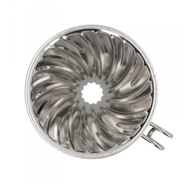 Hario - Metalowy Drip V60-02 Outdoor srebrny z silikonową podstawką