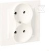 Gniazdo wtyczkowe bez uziemienia podwójne MONOBLOCK (moduł) 16A, 250V~, zaciski śrubowe, białe *Kompletne - nie do ramek biały Simon10