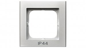 SONATA Ramka pojedyncza do łączników IP44 srebro mat RH-1R/38