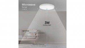Plafoniera LED 24W 2500lm 3000K IP44 Okrągła fi350 Mleczny Biała Ramka z mikrofalowym czujnikiem ruchu (+ pilot do sterowania) 7