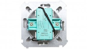 Simon Basic Łącznik świecznikowy z podświetleniem 10AX 250V, szybkozłącza, srebrny mat BMW5L.01/43