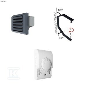 Nagrzewnica elektryczna LEO EL S BMS w zestawie z konsolą montażową LEO S i regulatorem TS DMT709
