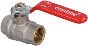 Zawór kulowy DN15 PN25 1/2 GW/GW dźwignia stalowa Onnline dławik HAO092