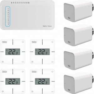 TECH STEROWNIKI Zestaw bezprzewodowej kontroli strefowej ogrzewania grzejnikowego