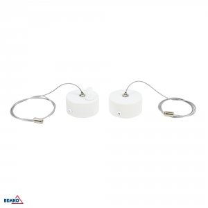 ROZETY SUFITOWE LORIEN OKRĄGŁE (2SZT.) BIAŁE Z LINKĄ 100CM