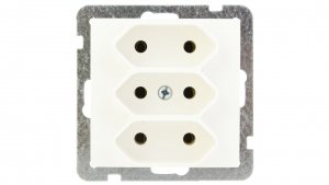 AS Gniazdo potrójne b/u 2.5A EURO ecru GP-3G/m/27