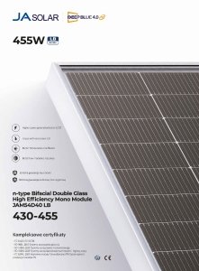 Panel PV 460Wp JA Solar JAM54D40-460W BF N-Type Bifacial Czarna Rama