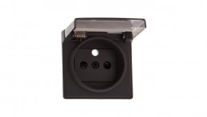 Simon 82 Pokrywa bryzgoszczelna gniazda z/u IP44 z klapką dymną grafit 82068KD-38