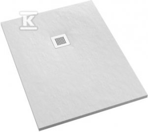 Brodzik kompozytowy Kalait Stabilsound Plus White Stone 80x120x3,5 cm prostokątny z maskownicą M2