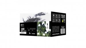 Lampki choinkowe kulki XMAS ZYK 6W 100LED 5m IP20 zimny biały D5GC02