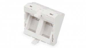 Adapter kątowy M45 2x Keystone, 45x45mm p/kurz biały DN-93802-7-SH