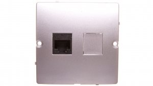 Simon Basic Gniazdo komputerowe pojedyncze RJ45 kat. 5e srebrny mat BMF51.02/43