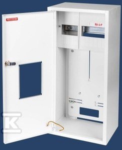 Rozdzielnica uniwersalna RU-3P Z O/E licznikowa 3F+miejsce na 11 zabezpieczeń drzwi z zamkiem i okienkiem -płytka Z/O /E RU-3-P