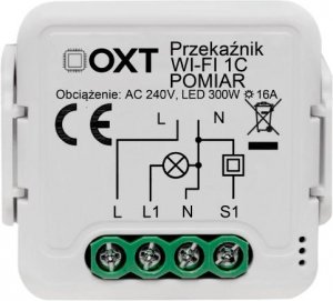 Moduł OXT przekaźnik 1 obwód pomiar 16A WIFI TUYA 