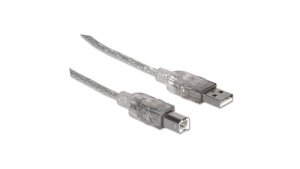 Kabel USB 2.0 AM-BM 1.8m do Drukarki Srebrny Ekranowany