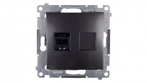 Simon 54 Gniazdo komputerowe pojedyncze RJ45 kat.6 z przesłoną antracyt D61.01/48