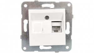 Karre Gniazdo Komputerowe 1xrj45 Kat. 6, Kolor Biały / 90963678