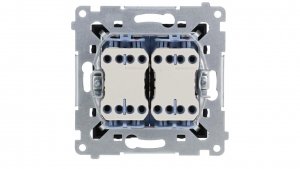 Simon 54 Łącznik roletowy podwójny (moduł) 10A 250V szybkozłącza. W komplecie z pierścieniem dekoracyjnym czarny mat DZW2.01/49