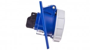 Gniazdo tablicowe skośne 16A 3P 230V /80x97/ niebieskie IP67 4132-6F8