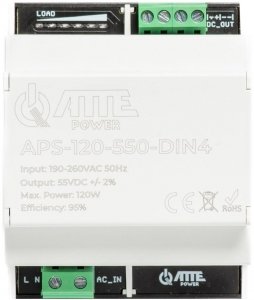 Zasilacz impulsowy 55V 120W w obudowie DIN4 ATTE APS-120-550-DIN4