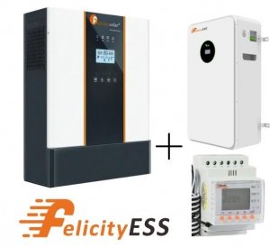 FelicityESS: Zestaw Inwerter hybrydowy Off-grid IVEM5048 + Bateria LUX-E-48100LG03 5,12kWh + Smart Meter (niskonapięciowy)