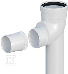 Kolano do systemów kominowych PP skręcane, redukcyjne 87° DN60/80mm L500mm na podstawie z uszczelką [EPDM]