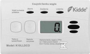 Czujnik czadu z wyświetlaczem Kidde K10LLDCO + Gaz testowy do czujników czadu i dymu tytoniowego TESTER ALARM TEST DLR887