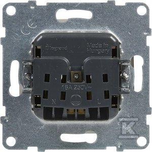 Gniazdo 2P+Z - 16 A - 250 V~ - zaciski śrubowe, BIAŁY SUNO 721185