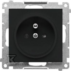 Gniazdo wtyczkowe pojedyncze z uziemieniem i przesłonami (moduł) 16 A, 250 V~, szybkozłącza: Czarny mat, SIMON55 + Ramka 1-krotna LINE: Czarny mat, SIMON55 DMS065