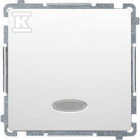 Łącznik jednobiegunowy z podświetlany BMW1L.01/11 Basic moduł biały + Ramka pojedyncza BMR1/11 Basic moduł biały DMS072