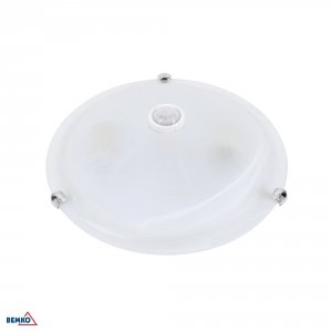 PLAFONIERA TAZAN Z CZUJ. PODCZER. 2X40W E27 IP20 FI-40 SZKŁO+STAL
