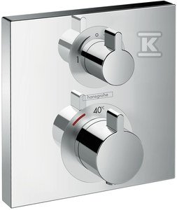 Bateria termostatowa Hansgrohe Ecostat Square do 2 odbiorników, montaż podtynkowy, element zewnętrzny 15714000