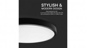 Plafoniera LED 18W 1830lm 3000K IP44 Okrągła fi250 Mleczny Czarna Ramka 76331