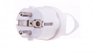 Wtyczka prosta 10/16A 250V 2P+Z z uchwytem biała EM-GRC-01 P0038