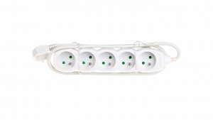 Przedłużacz 5-gniazd z/u 1,5m /H05VV-F 3G1/ biały P0511