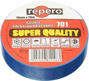 TAŚMA IZOLACYJNA REPERO 701 NIEBIESKA 19MMX20M