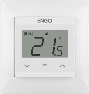 ENGO Controls E55-W - Regulator temperatury do ramki 55x55, 230V, biały, Internetowy, Wi-Fi