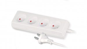 Przedłużacz 4-gniazda b/u 10A 5m /OMY 2x1/ biały PS-460