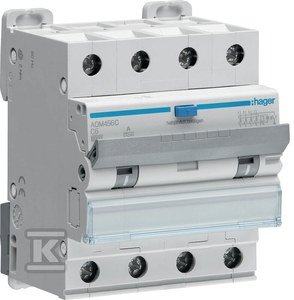 Wyłącznik różnicowoprądowy z członem nadprądowym 4P 6kA C 6A/30mA Typ A ADM456C