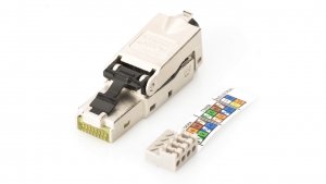 Wtyk modularny RJ45 kat.6A PoE  10GbE STP ekranowany metalowy beznarzędziowy AWG 27-22 DN-93631