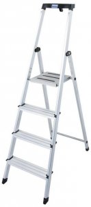 Drabina aluminiowa jednostronna Krause SAFETY 1x4 z półką