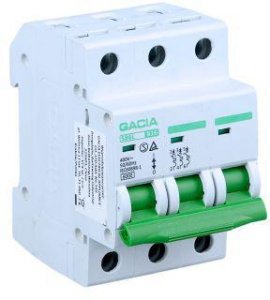 Wyłącznik nadmiarowoprądowy,6kA,B,3-pola,16A GACIA SB6L B 3P 16A